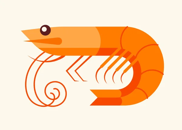 Shrimp - zeevruchten pictogram — Stockvector