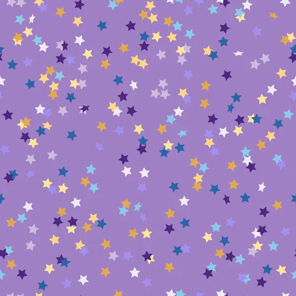 Padrão de confete colorido na forma de estrelas — Vetor de Stock