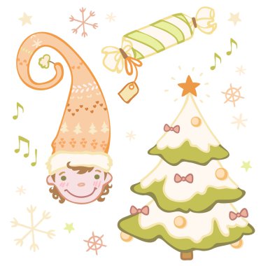 Bell, Noel ağacı, hediyeler Noel cüce kümesi