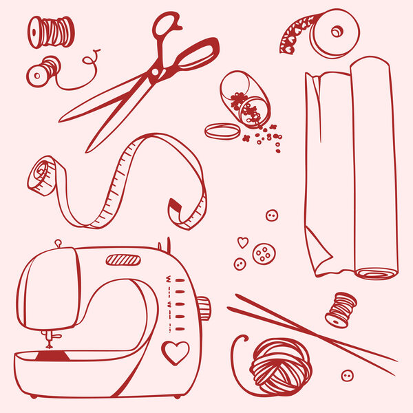 Набор предметов для шитья и ремесел
