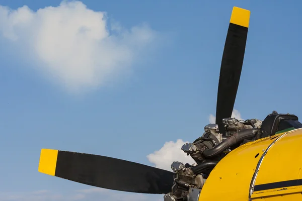 Flugzeugmotor und Propeller — Stockfoto