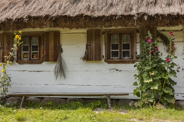 Fenster an altem Holzhaus — Stockfoto