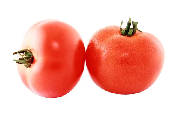 Two tomato  isolated on white background cutout — Stock Photo, Image