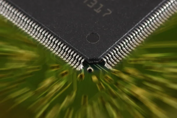 Processor in larger, macro — Stock Photo, Image