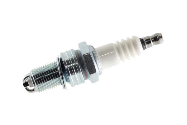 Car spark plug isolated on the white, clipping path — Stock Photo, Image