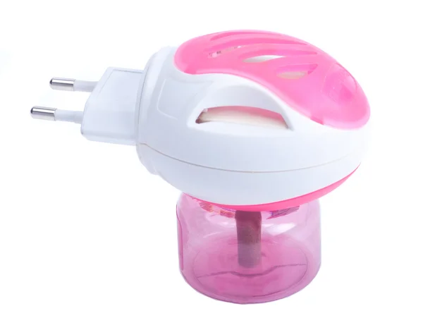 Pembe şişe fumigator ona beyaz arka plan