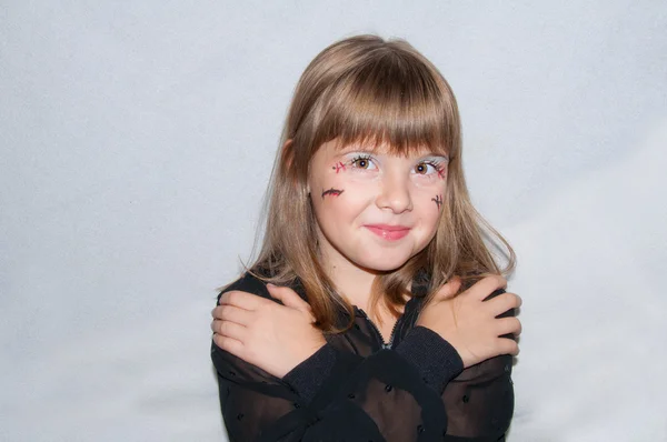 Jeune fille Halloween maquillage — Photo