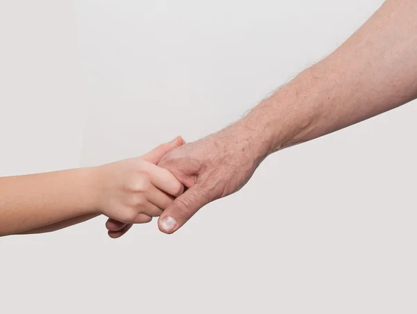 Zwei Hände Kind und alter Mann — Stockfoto