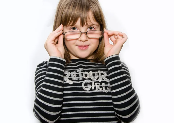 Menina adolescente com óculos — Fotografia de Stock
