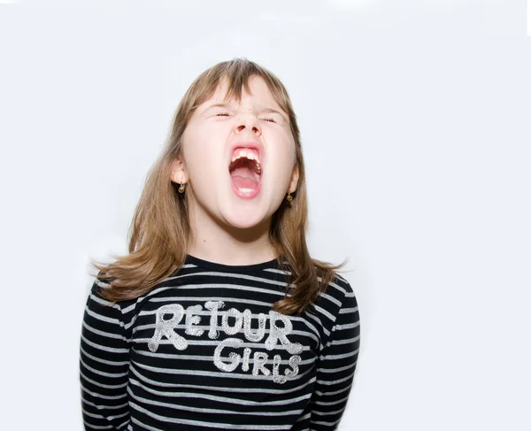 Adolescente menina grita — Fotografia de Stock