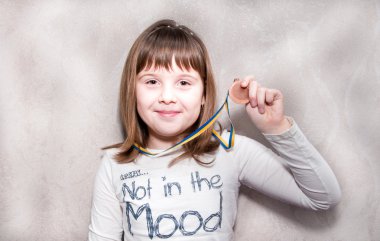 Girl and medal clipart
