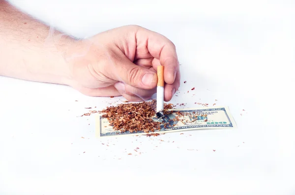 Tobacco nicotine is money down the drain — Stock Photo, Image