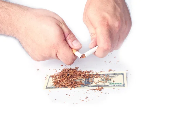 Tobacco nicotine is money down the drain — Stock Photo, Image