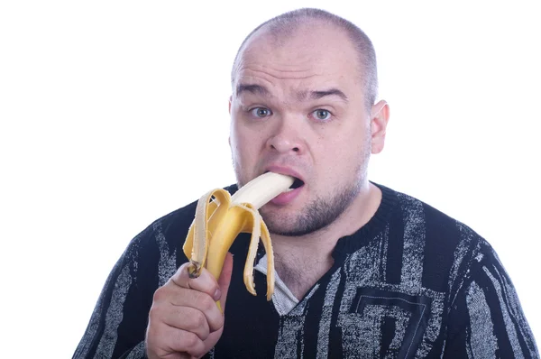 男とバナナ — ストック写真