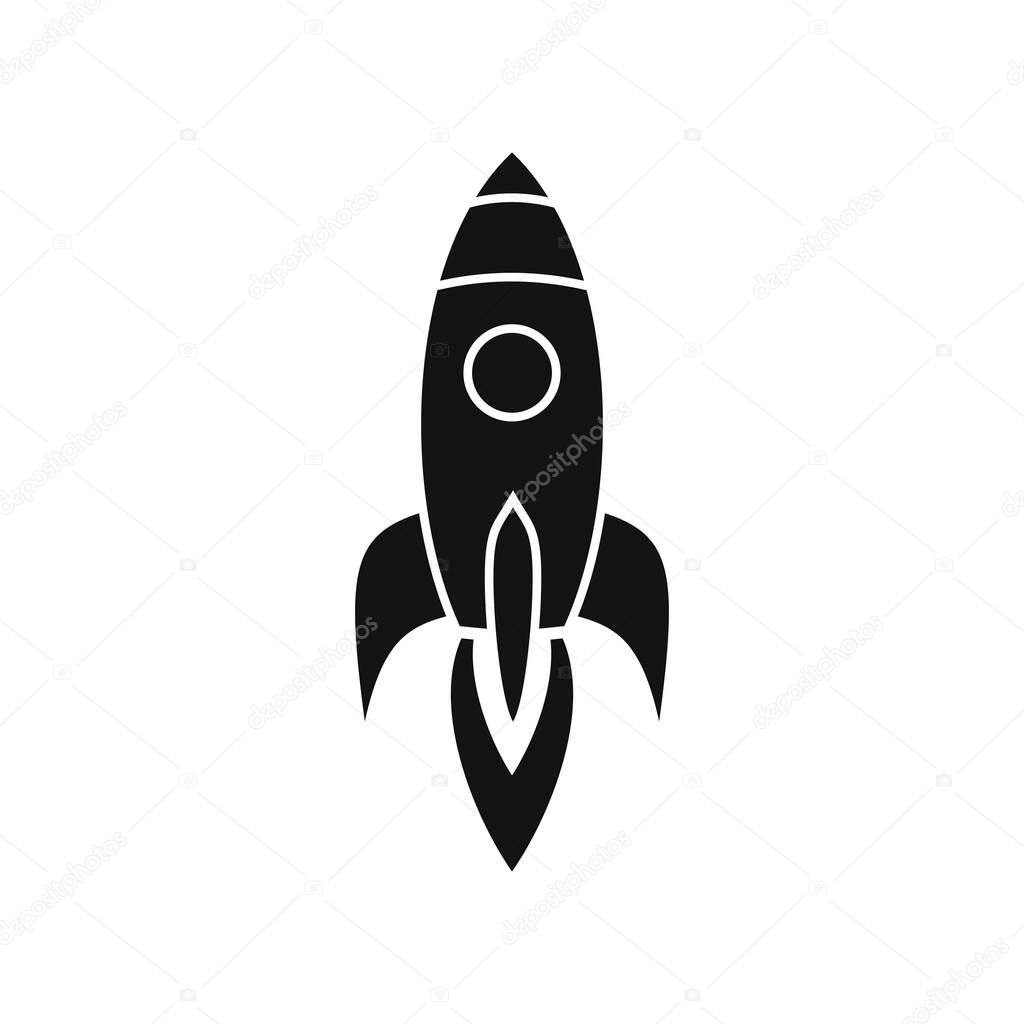 Rocket icon isolated on white background. Vector illustration