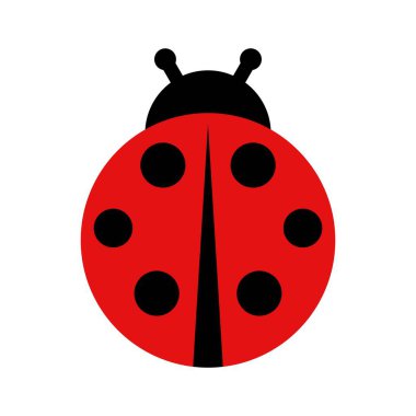 Uğur böceği simgesi beyaz arkaplanda izole edildi. Vektör illüstrasyonu