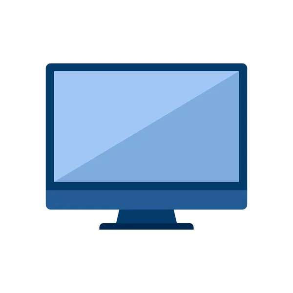 Monitora schermo PC o icona TV in stile piatto isolato su sfondo bianco. Illustrazione vettoriale — Vettoriale Stock