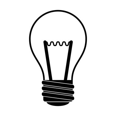 Ampul simgesi beyaz arkaplanda izole edildi. Vektör illüstrasyonu