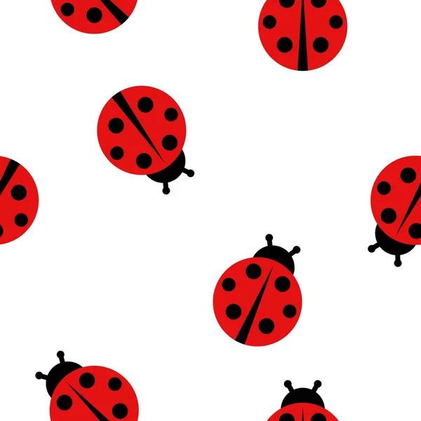 Ladybugシームレスパターンの背景。ベクターイラスト — ストックベクタ