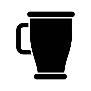 Beyaz arkaplanda izole edilmiş termo bardak simgesi. Vektör illüstrasyonu