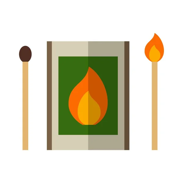 Box of matches icon, set a burning match, a burnt match isolated on white background. Vector illustration — Stock Illustration Box of matches icon, set a burning match, a burnt match isolated on white background. Vector illustration Stock Vector