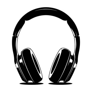 siyah ve beyaz kulaklık beyaz arka plan üzerinde izole.