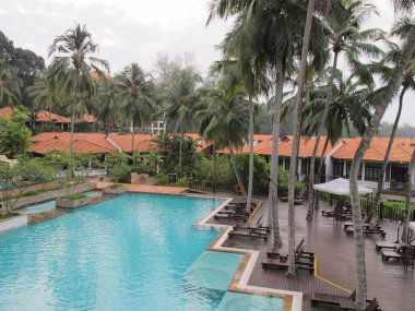 Bangsar South, Kuala Lumpur - 25 Temmuz 2019: Dış mekan manzarası ve bir konukseverlik merkezi çevresi.