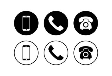 Telefon simgeleri ayarlandı. Telefon simgesi vektörü. Cep telefonu ve telefon sembolü paketi. Cep telefonu. Telefon ikonu. Cep Telefonu