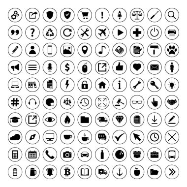 Web simgesi seti. Simge setiyle bağlantı kurun. İş, dış ticaret, finans, muhasebe.