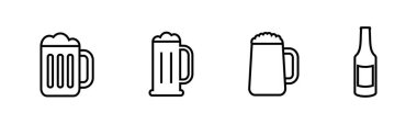 Bira ikonları hazır. Bira Simgesi modada düz