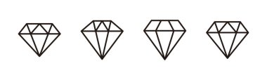 Elmas vektör simgeleri ayarlandı. Elmas vektör simgesi.