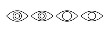 Göz simgeleri ayarlandı. Bak ve Vizyon simgesi. Göz vektörü simgesi