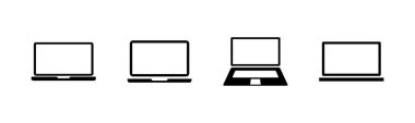 Dizüstü bilgisayar simgeleri ayarlandı. Laptop vektör simgesi