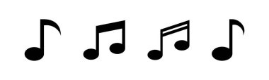 Müzik simgeleri ayarlandı, müzik vektörü simgesi, Melody, şarkı, not, ses, ses işareti