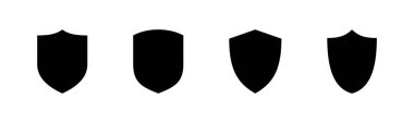 Kalkan vektör simgeleri ayarlandı. Koruma ikonu vektörü. Güvenlik vektör simgesi