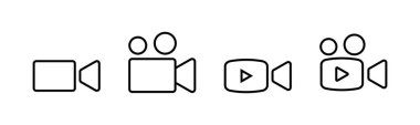 Video kamera simgeleri ayarlandı. Video kamera vektör simgesi. Kamera Simgeleri. Film tabelası. Sinema