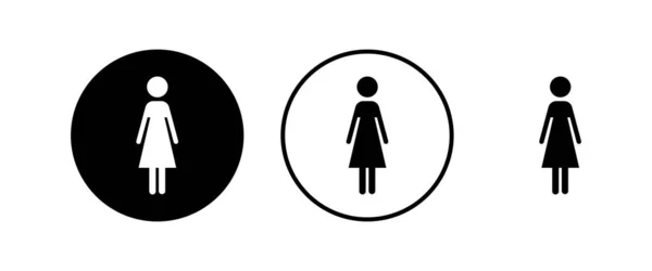 Frauensymbolvektor Toilettenschild Frau Toilette Zeichen Vektor Weibliche Ikone — Stockvektor