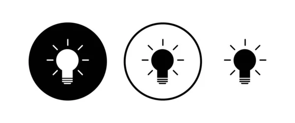 Conjunto Ícones Lâmpada Vector Ícone Lâmpada Ícone Vetor Ideia — Vetor de Stock