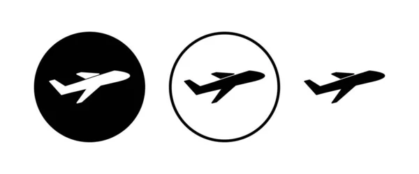 Ikony Samolotów Ustawione Ikona Wektora Samolotu Symbol Transportu Lotniczego Ilustracja — Wektor stockowy