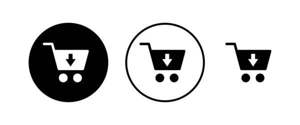 Shopping Ikonen Gesetzt Warenkorb Symbol Warenkorb Symbol Trolley — Stockvektor