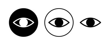 Göz simgeleri ayarlandı. Bak ve Vizyon simgesi. Göz vektörü simgesi