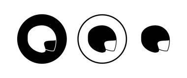 Kask simgeleri ayarlandı. Motosiklet kaskları. Yarış kaskı. İnşaat miğferi ikonu. Güvenlik kaskı