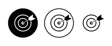 Hedef simgeleri ayarlandı. Hedef vektör simgesi. hedef simgesi. Pazarlama hedefi. Nişan al.