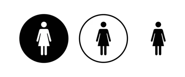 Vrouw Icoon Vector Toiletbord Vrouw Toilet Teken Vector Vrouwelijk Pictogram — Stockvector