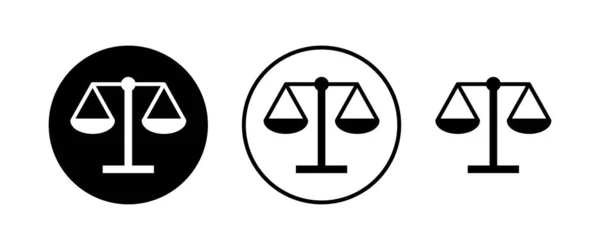 Ikony Wagi Ustawione Ikona Skali Prawa Ikona Wektora Wagi Sprawiedliwość — Wektor stockowy