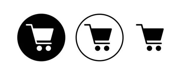 Shopping Ikonen Gesetzt Warenkorb Symbol Warenkorb Symbol Trolley — Stockvektor