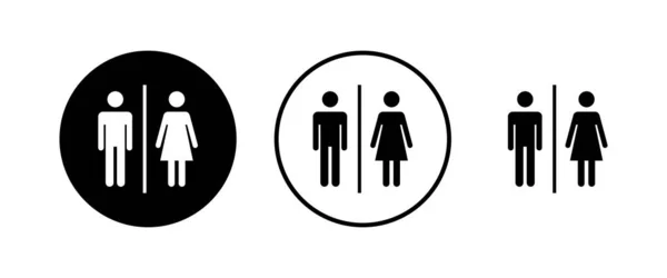 Ensemble Icônes Toilettes Panneau Toilettes Vecteur Signe Toilettes Homme Femme — Image vectorielle