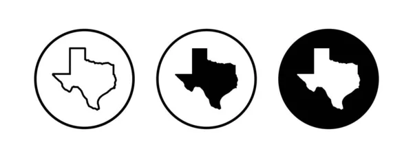 Conjunto Iconos Mapa Texas Icono Mapa Texas Símbolo Texas — Archivo Imágenes Vectoriales