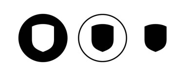 Kalkan vektör simgeleri ayarlandı. Koruma ikonu vektörü. Güvenlik vektör simgesi