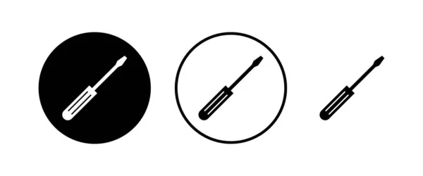 Schroevendraaierpictogrammen Ingesteld Schroevendraaiervector Pictogram — Stockvector